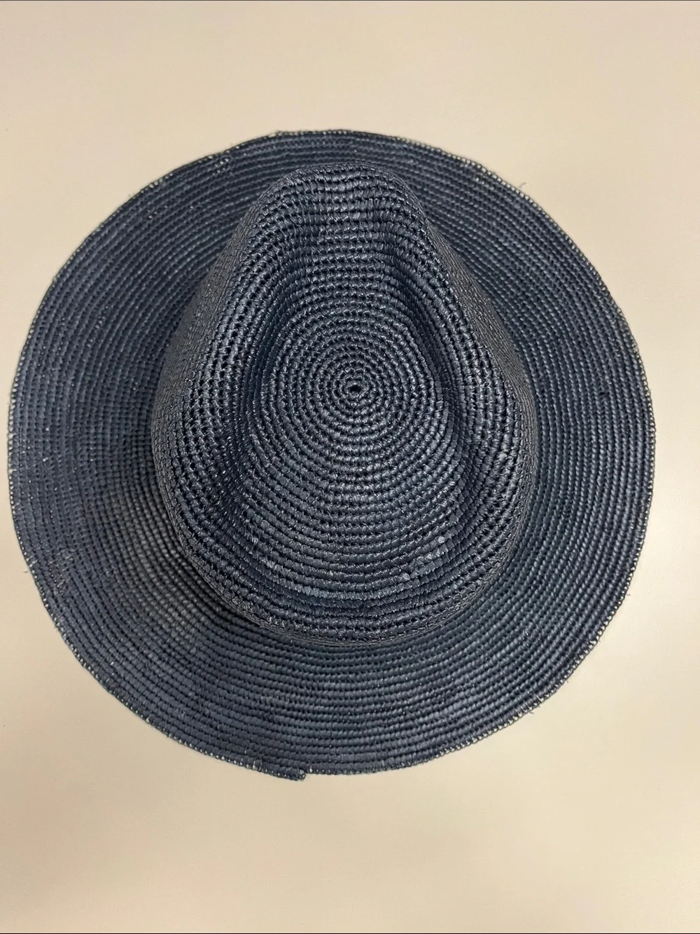 Nataliya Nova Luxury Wide-Brim Woven Straw Luisa Hat - Navy w/ bands